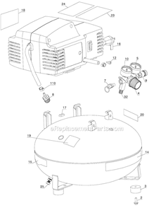 Page A Diagram and Parts List for C2005 Type 4 Porter Cable Compressor